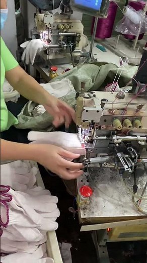 Hand-knitting process of fabric socks. Quick support tools and machines