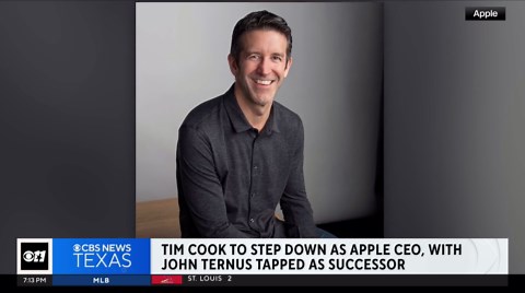 Tim Cook to step down as Apple CEO; John Ternus tapped as successor