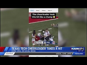 Texas Tech cheerleader who took a massive hit on the sidelines and jumped back up talks about viral