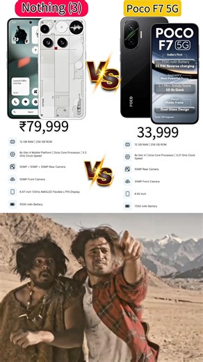 🔥 Nothing Phone (3) vs Poco F7 5G ⚡ Full Specification Comparisons #tech