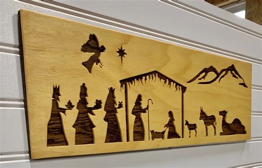 Handmade Nativity Silhouette Wall Art: Scroll Saw Christmas Decor - Etsy