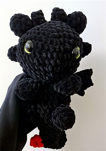 Hand-crocheted Toothless (27cm) – Cute Dragon From "how to Train Your Dragon" - Etsy UK