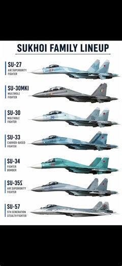 Su-27 to Su-57: Evolution of Sukhoi FighterJets #aviation #fighterjet #military #russia #comparison
