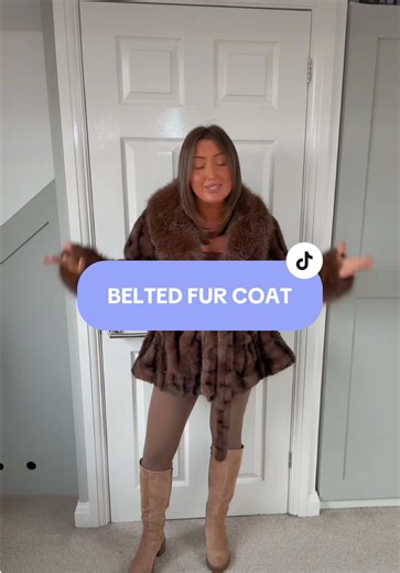 Stylish Belted Fur Coat for Winter Elegance