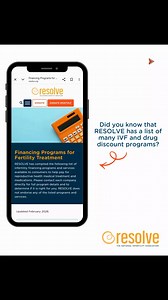 A new IVF discount program was just added. RESOLVE provides a reliable, up-to-date list of IVF and fertility medication discount programs to help you navigate your options. Explore the full list at resolve.org/discounts | RESOLVE: The National Infertility Association