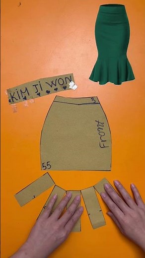 Flared Pencil Skirt Pattern Making Tutorial #sewing #sewingtutorial #pattern