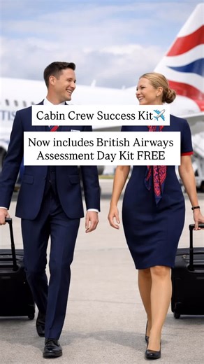For candidates applying to British Airways in the current recruitment cycle. The Cabin Crew Success Kit now includes BA Assessment Day and Virtual Interview guidance as a limited-time bonus. Everything is in the link in my bio or comment KIT. #cabincrewinterview #britishairways #britishairwayscrew #britishairways✈️ #cabincrew