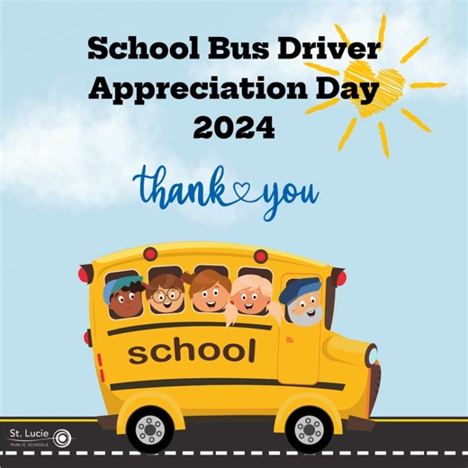 5.8K views · 41 reactions |  Let's give a round of applause for our amazing bus drivers on Bus Driver Appreciation Day!  Thank you for safely transporting our students to and from school every day with care and dedication. Your hard work and commitment are truly appreciated!  #BusDriverAppreciationDay #ThankYouBusDrivers #SchoolDistrictHeroes #wearestluciepublicschools  | St. Lucie Public Schools | Facebook
