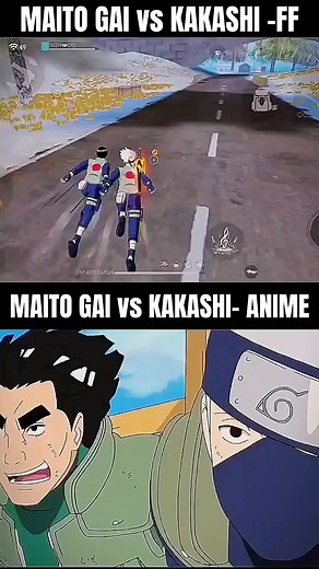 Maito Gai vs Kakashi (FF,vs,ANIME). 😱 #highlight #fypシ #FreeFire #videosvirales #reels #random #1k | Kokoh Fb