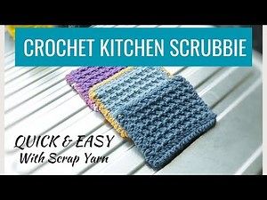 Scrap Yarn Project- Beginner Crochet Kitchen Scrubbie
