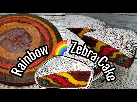 ZEBRA CAKE ARC EN CIEL 🌈 / Rainbow Zebra cake / كيكة قوس قزح