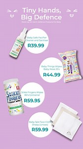 Don't let sneaky sniffles stop snuggle time with your little one🤧. Keep these essentials handy to keep the germs at bay during the cold season and beyond. #DisChemBabyCity #BabyHygiene #GermFree | Baby City