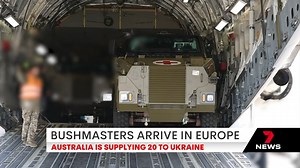 The first 4 Australian Bushmasters being donated to Ukraine have arrived in Europe. A RAAF Globemaster touched down at an undisclosed airbase. Australia is sending a total of 20 armored personnel carriers, they were specifically requested by Ukrainian President Zelensky. Australia is also sending other military aid such as weapons and first aid supplies. 7NEWS at 6pm. More local news: 7news.com.au/news/Sydney #Ukraine #7NEWS | 7NEWS Sydney