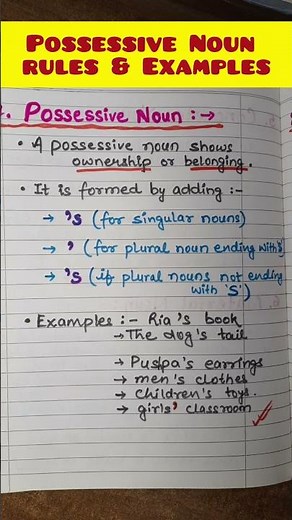 possessive noun #noun #englishgrammar #mummymentor