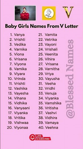 Baby Girl Names from V Letter | Beautiful And Trending Names 2025-26