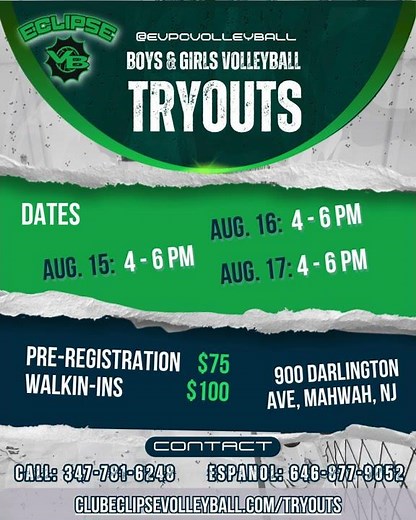 Eclipse Volleyball Club Tryouts 2025