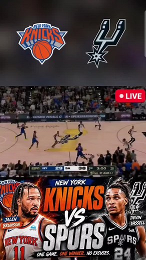 🚨 Knicks vs Spurs NBA FINALS GAME 5 is LIVE right now and it's INSANE! 🏆🏀🔥 Knicks are ONE WIN away from the CHAMPIONSHIP! Don't miss a single second — watch LIVE on our site! Link in bio 👆 #KnicksVsSpurs #NBAFinals #NBAFinalsGame5 #NewYorkKnicks #SanAntonioSpurs #NBA #NBALive #NBAPlayoffs2026 #NBAChampionship #Knicks #Spurs #OneWinAway #BasketballLive #WatchNBA #FYP #ForYou #WatchLive #StreamingNow #LinkInBio