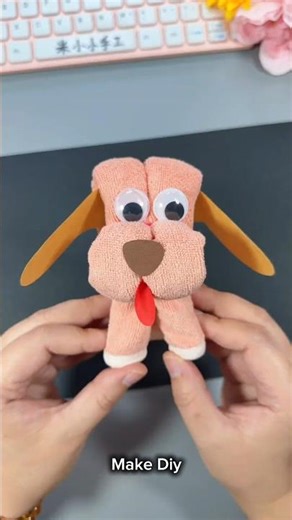 How to make a Cute DIY Towel Dog 🐶 | Easy Towel Art Tutorial #Shorts #dog #artandcraft #lifehacks