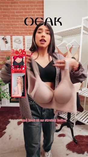 OEAK Womens Wireless Bras V Mesh Comfortable Bralette Supportive Tshirt Jelly Bra No Underwire Seamless Push Up Everyday Bras