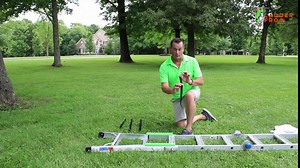 Ladder Stabilizer Stand Off - Ladder Frog Aluminum Extension Ladder Safety Grip Support and Surface Protection - Fall Prevention Accessory Attachment for Roofing, Gutters(12" Cinch Straps, 4 Pack)