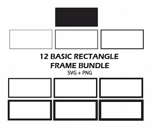 Basic Rectangle Frame SVG Bundle Border Box Frame PNG Rectangle Outline in Different Strokes Clipart Simple Rectangle Silhouette Cut File - Etsy