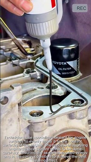 Engine Gasket Sealant Application Skill #video #viral #creative #technology #machine