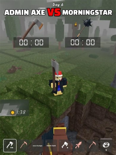 Admin axe vs morningstar saves squid kid 🥶 #99nightintheforest #roblox