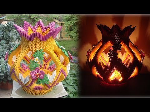 3D Origami Lantern V3 Tutorial | DIY Paper Lantern Home Decoration