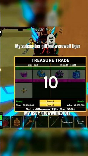 I got werewolf tiger #roblox #bloxfruit #shortvideo