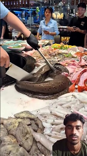 Giant Eel & Fresh Seafood Market Experience | Street Food Live Cooking ASMR