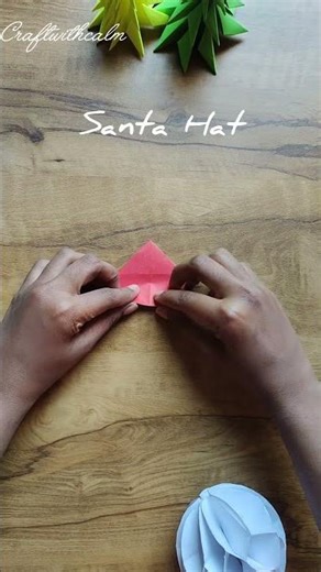 Santa Hat Finger Puppet 🎅 Christmas Series - 6 #christmas#santa #papercraft#easycraft#handmade