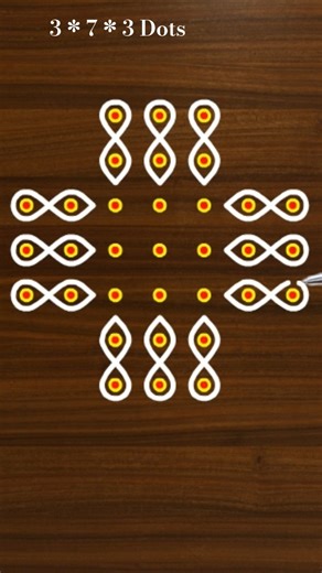 Daily kolam with 7 Dots #muggulu #shorts #rangoli #easykolam #kolangal #padikolam #kolam