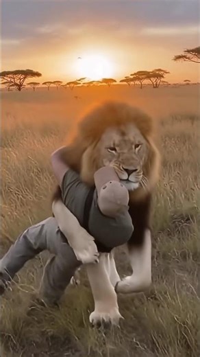 ​Wild Love: Hugging a Lion! 😱 #Shorts​ #WildlifeShorts #TrendingNow #NatureLovers
