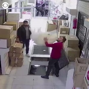 5.7M views · 27K reactions | SOFT LANDING: A boy looking at his phone fell through a storage hatch at a mall this week in Istanbul, Turkey — safely landing on boxes below without a scratch. | KWTX News 10 | Facebook