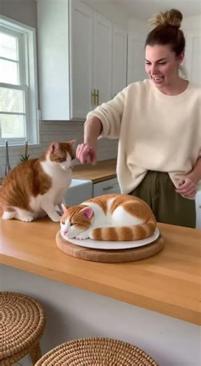 Real Cat vs Cat Cake | Viral Kitchen Moment