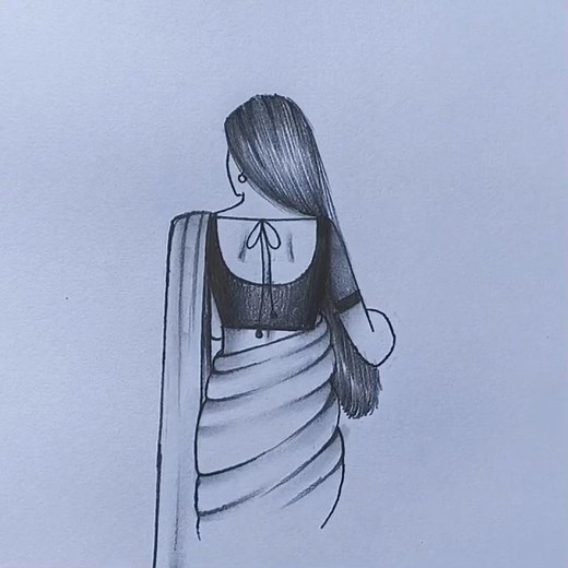 How to Draw a Beautiful Saree Girl #shorts #girldrawing #howtodraw #drawing