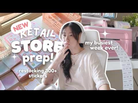 PREPPING for a NEW retail store after 1 year ♥✨ | restocking 300+ stickers, designing a new sheet!