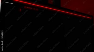 Wonderful 3d rendering of a red programming code from moving lines of formulas rising on moving back screen in the black backdrop with additional code. Stock Video
