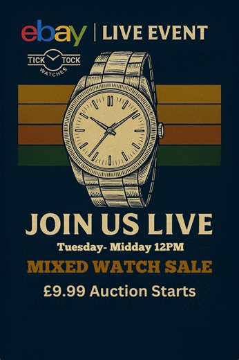 Vintage Watch Sale £9.99 Auction Starts & Buy It Now! | eBay Live Video