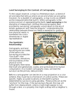 Land Surveying within Cartography Reading Passage and x 10 Questions