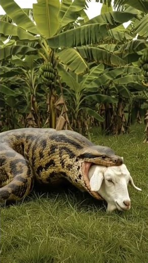 python eating a goat😱🐍🐐