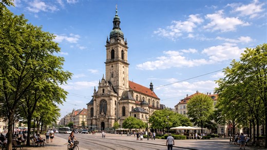 A calm summer walk through historic city streets