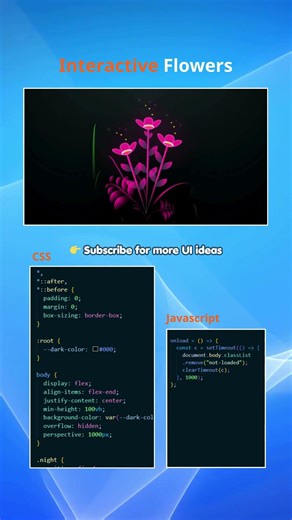 🌸 Interactive Magic Flowers | Pure CSS & JS Animation ✨