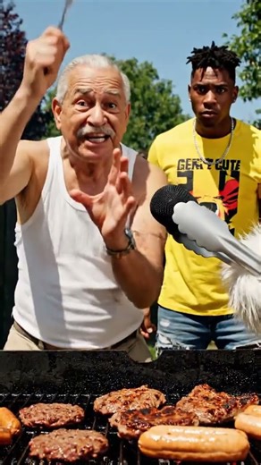 grandpa grilling with a busted bbq he admitted is unsafe 😭🔥