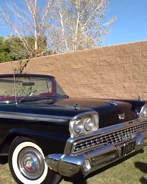 Classic 1959 Ford Fairlane 500 Skyliner convertible in black