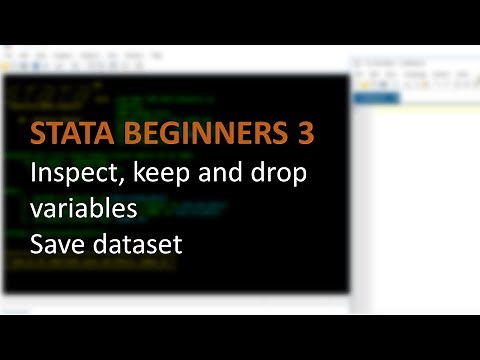 STATA BEGINNERS 3: Inspect, keep and drop variables, save dataset