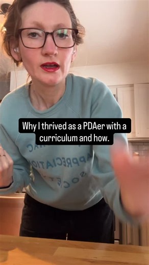 AMORETTE :: Parenting • Homeschooling • The Autistic Guide on Instagram: "As a PDAer I thrived being homeschooled/unschooled. I had curriculums that required me to complete a subject’s book and that was it for the grade. Or member working on my math around 11 at night. I’d read the lesson and complete the assignments. Oftentimes I’d do three or more lessons a night. One road trip I was hyper-focused on history. I completed that subject on the road trip. (If you have “The Autistic Guide” —link in