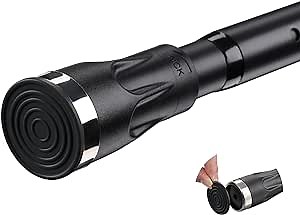 Tension Curtain Rod, 42 to 100 inch Adjustable Heavy Duty black shower curtain rod for bathroom Closet Windows