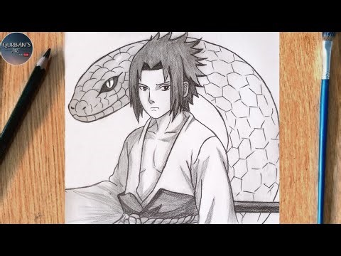 How to draw Sasuke and Manda | Epic Naruto Drawing Tutorial | How to draw anime characters easily.