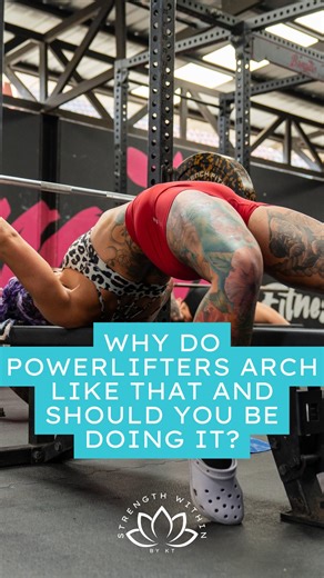 Why do powerlifters arch like that and should YOU be doing it? Every time I post a bench video, someone says “isn’t that bad for your back?” or “that looks uncomfortable” or my personal favorite - “that’s cheating.” So let me tell you exactly why we do it and what it’s actually doing for your lift. 3 Reasons Powerlifters Arch (And Why You Should Care): 1. It Makes You Stronger. Immediately. The arch reduces how far the bar has to travel. Shorter distance = more weight you can move. In competitio